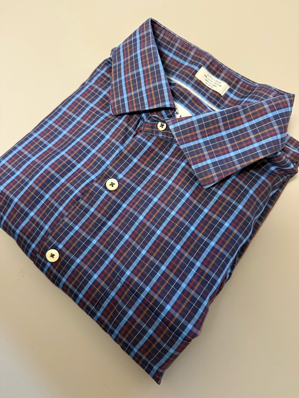 Peter Millar Extra Large Cotton Silk Plaid Button Down Shirt. Q1‎